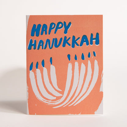 Happy Hanukkah Pink + Blue Card