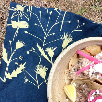 Wild Weeds Linen Tea Towel