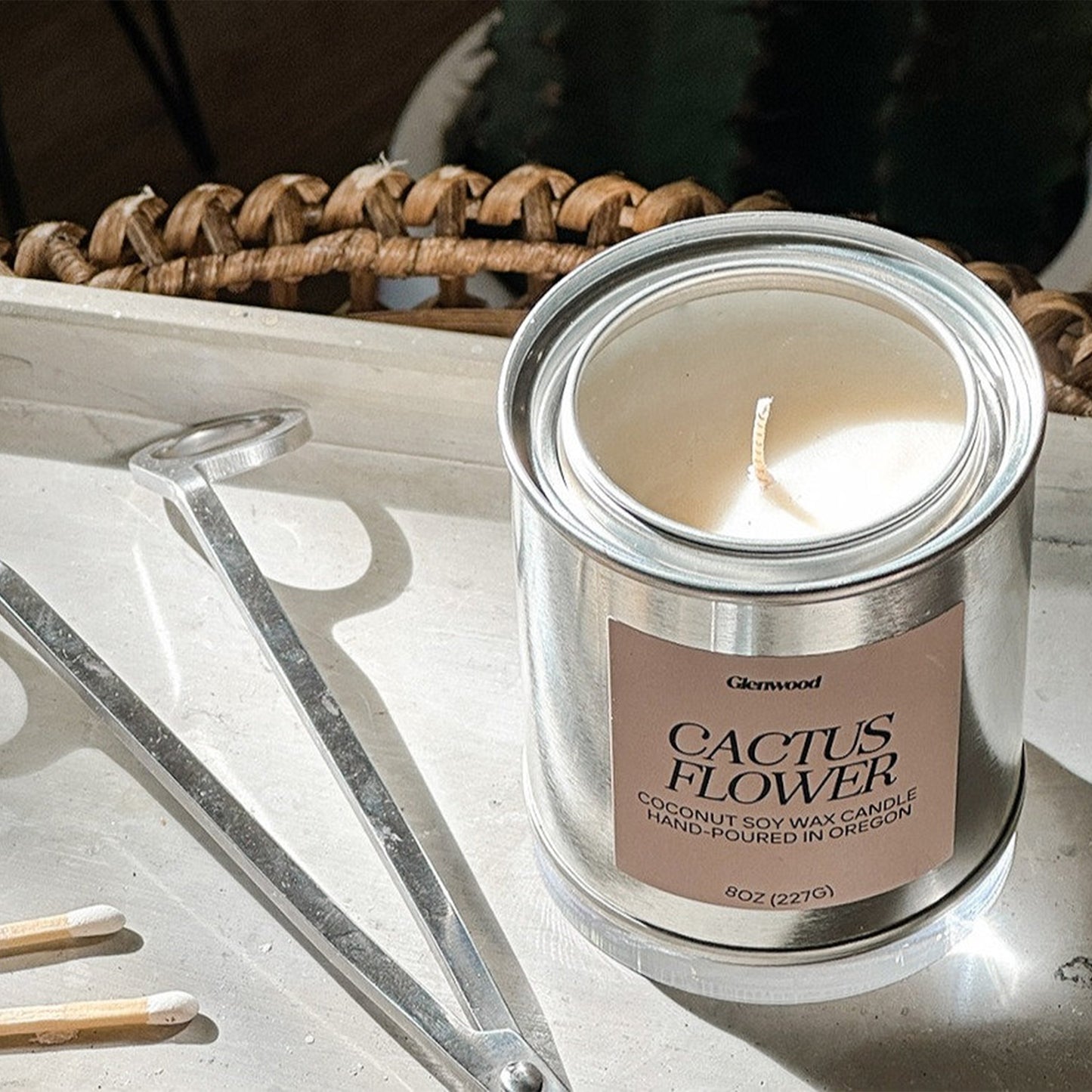 Cactus Flower Candle Tin 8oz