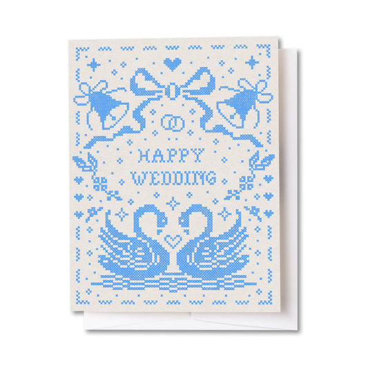Happy Wedding Cross-Stitch Card