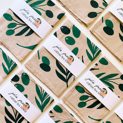Camel Olive Toss Tea Towel