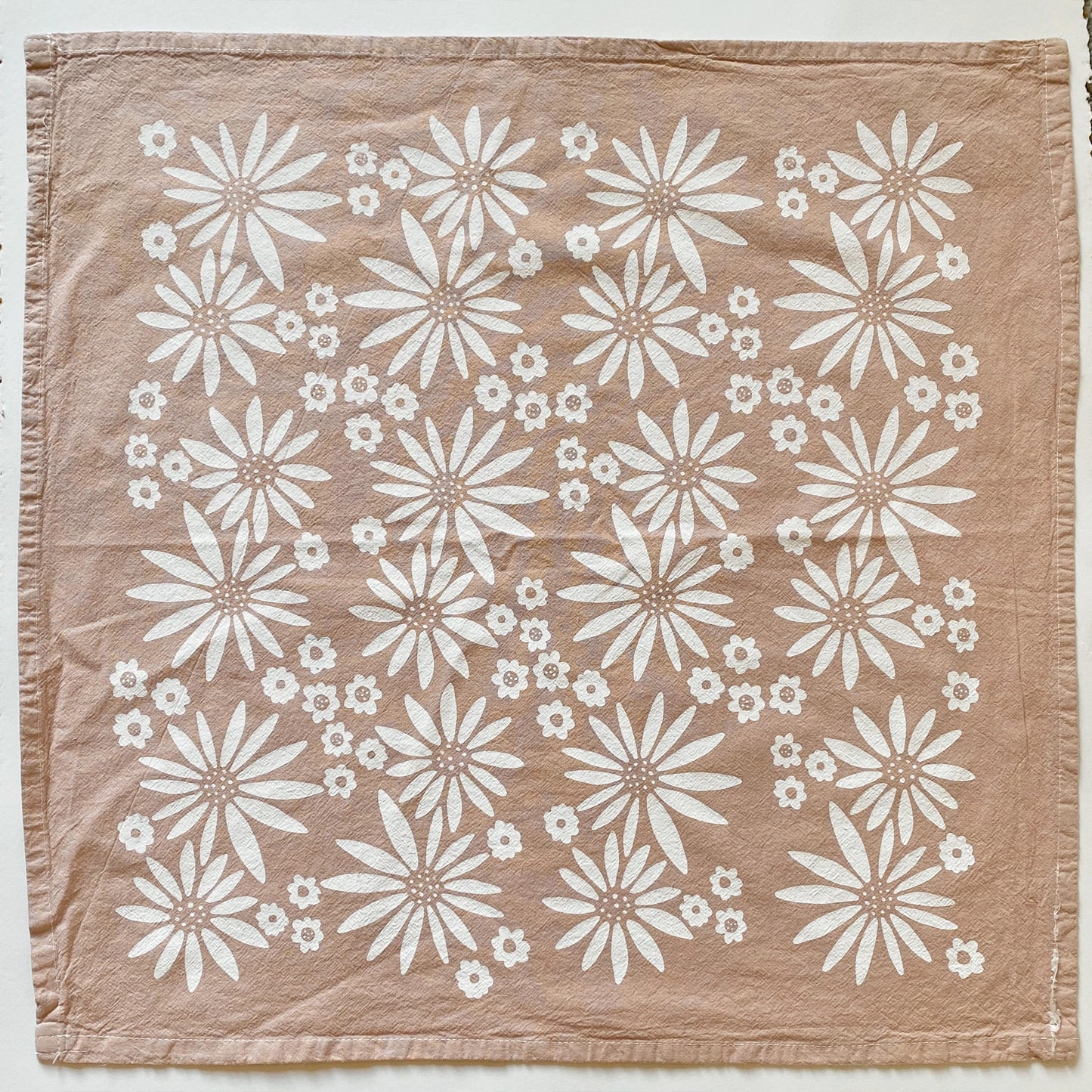 Taupe Fall Flowers Tea Towel