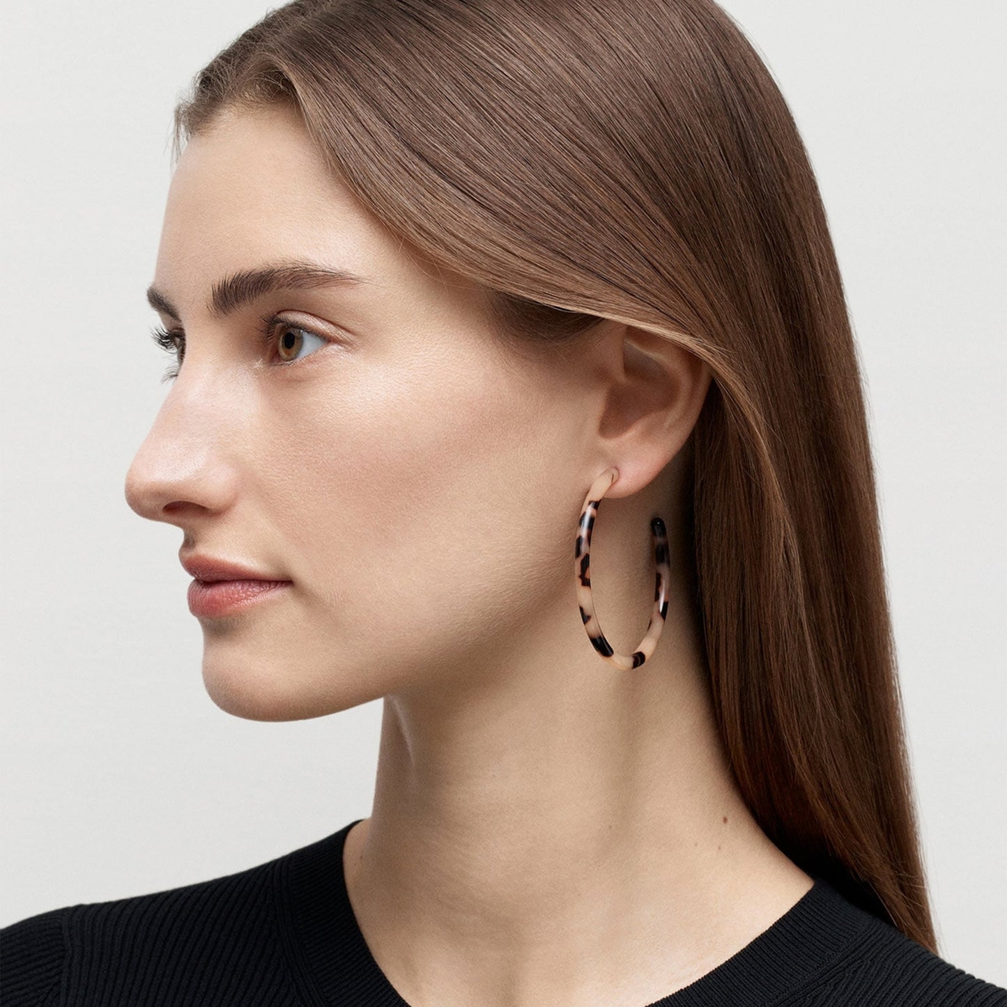 Large Hoops in Tiger's Eye