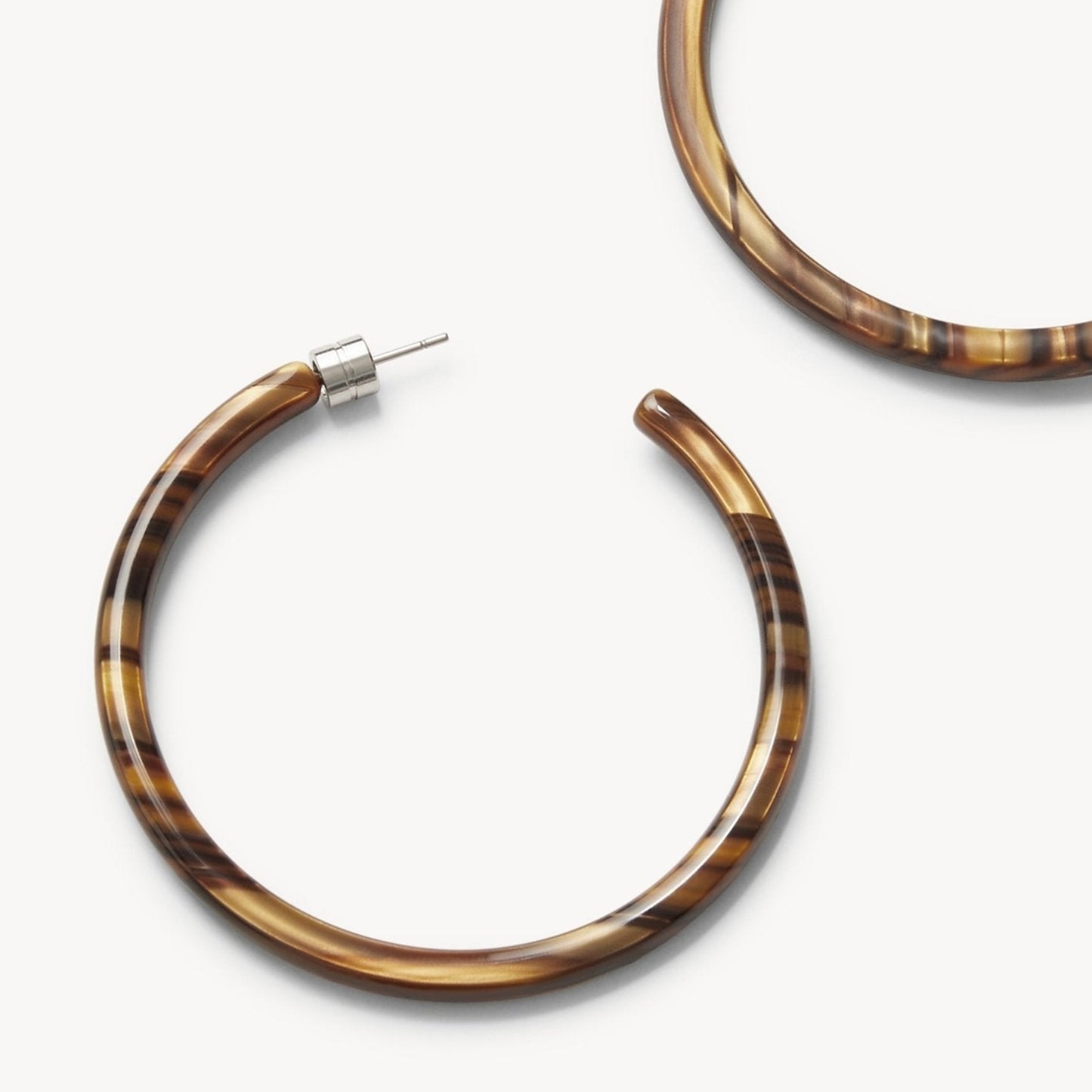 Large Hoops in Tiger's Eye