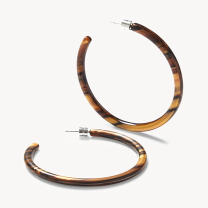 Large Hoops in Tiger's Eye