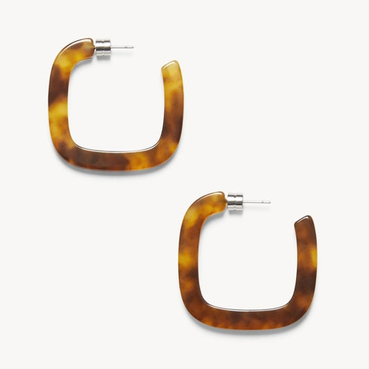 Midi Square Hoops in Modern Walnut