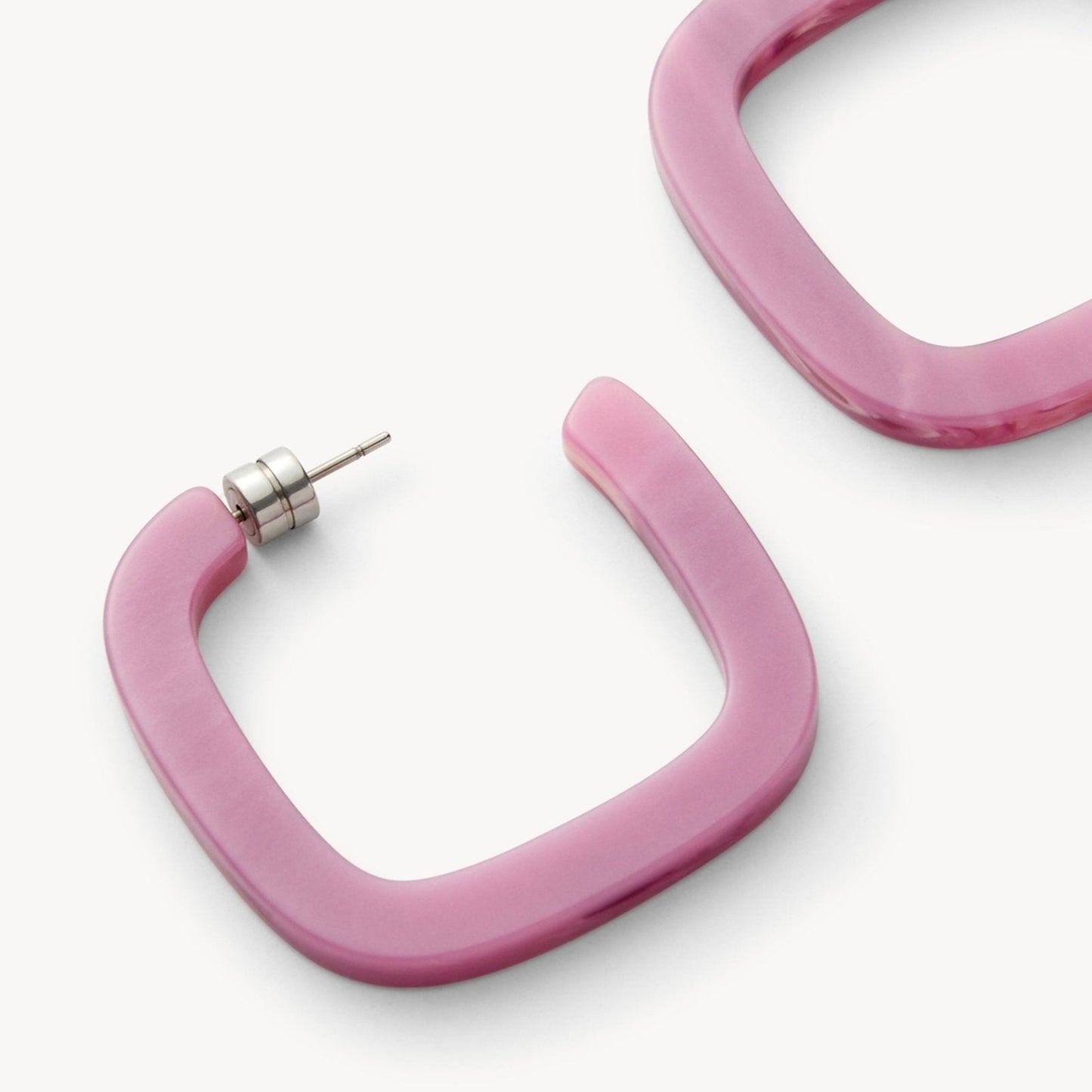 Midi Square Hoops in Orchid