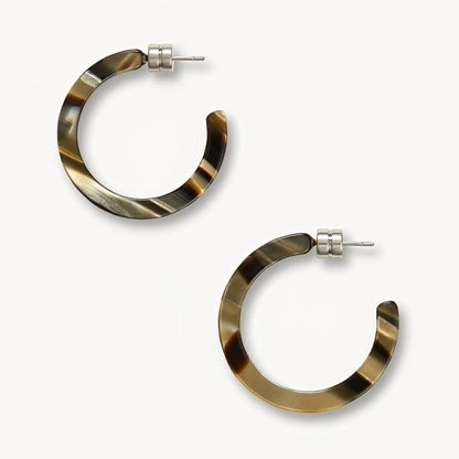 Mini Hoops in Midnight Horn