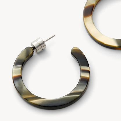 Mini Hoops in Midnight Horn
