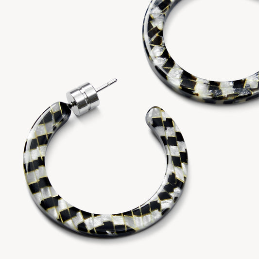 Mini Hoops in Perle Noir