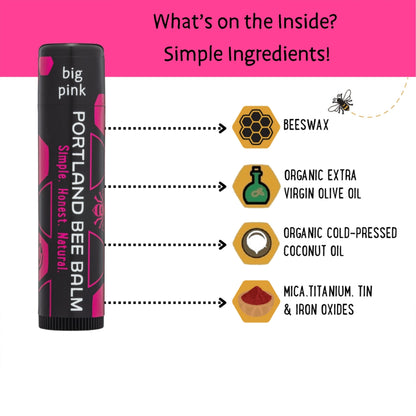 Tinted Beeswax Lip Balm - Big Pink