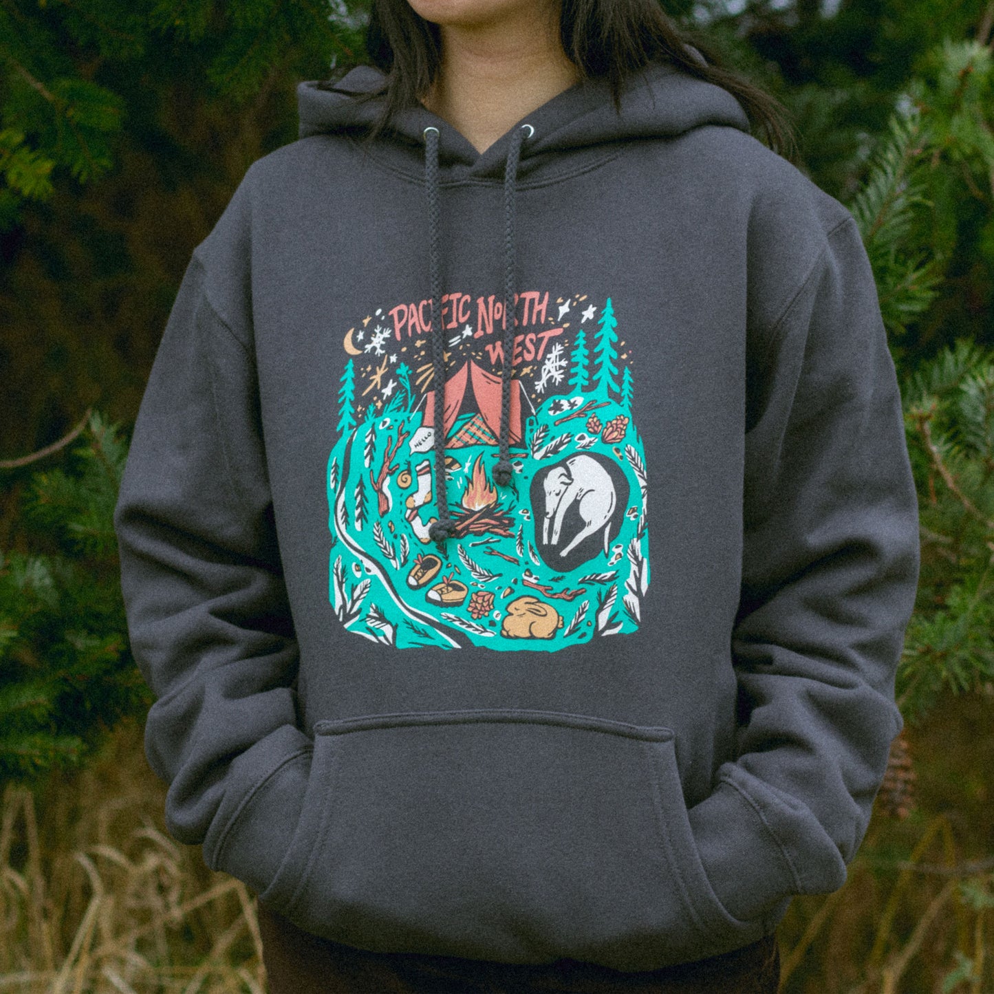 PNW Woodland Camp Hoodie (Grey)