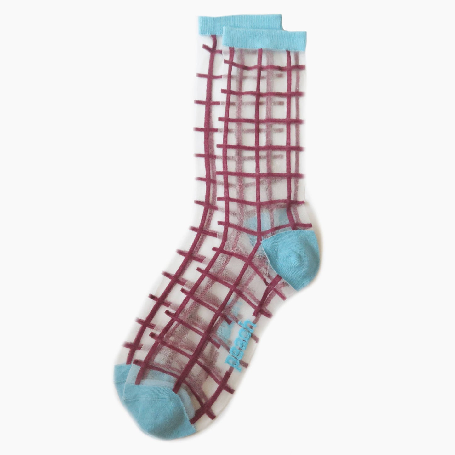 Berry Grid Crew Socks