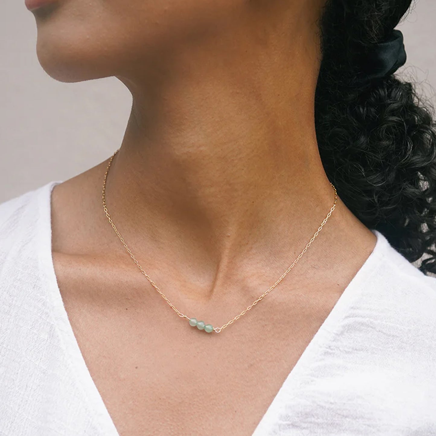 Pea Pod Necklace in Sea Foam