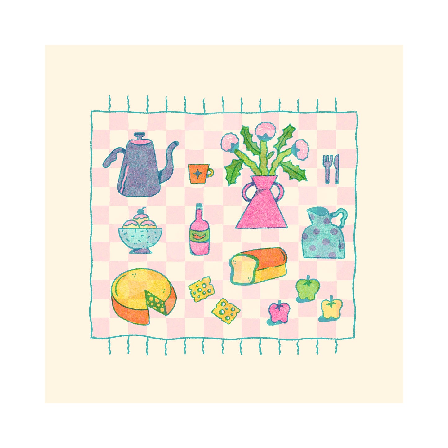 Sam Buttrick Art: Late Summer Picnic Print