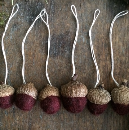 Felted Acorn Ornament