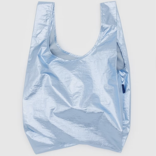 BAGGU Metallic Light Blue Standard Baggu