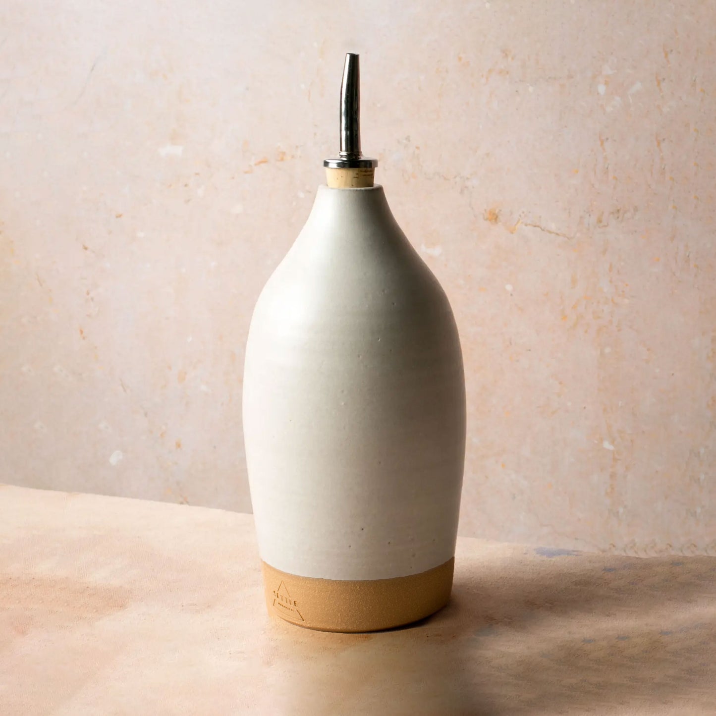 Ceramic Oil Cruet in Satin Sand