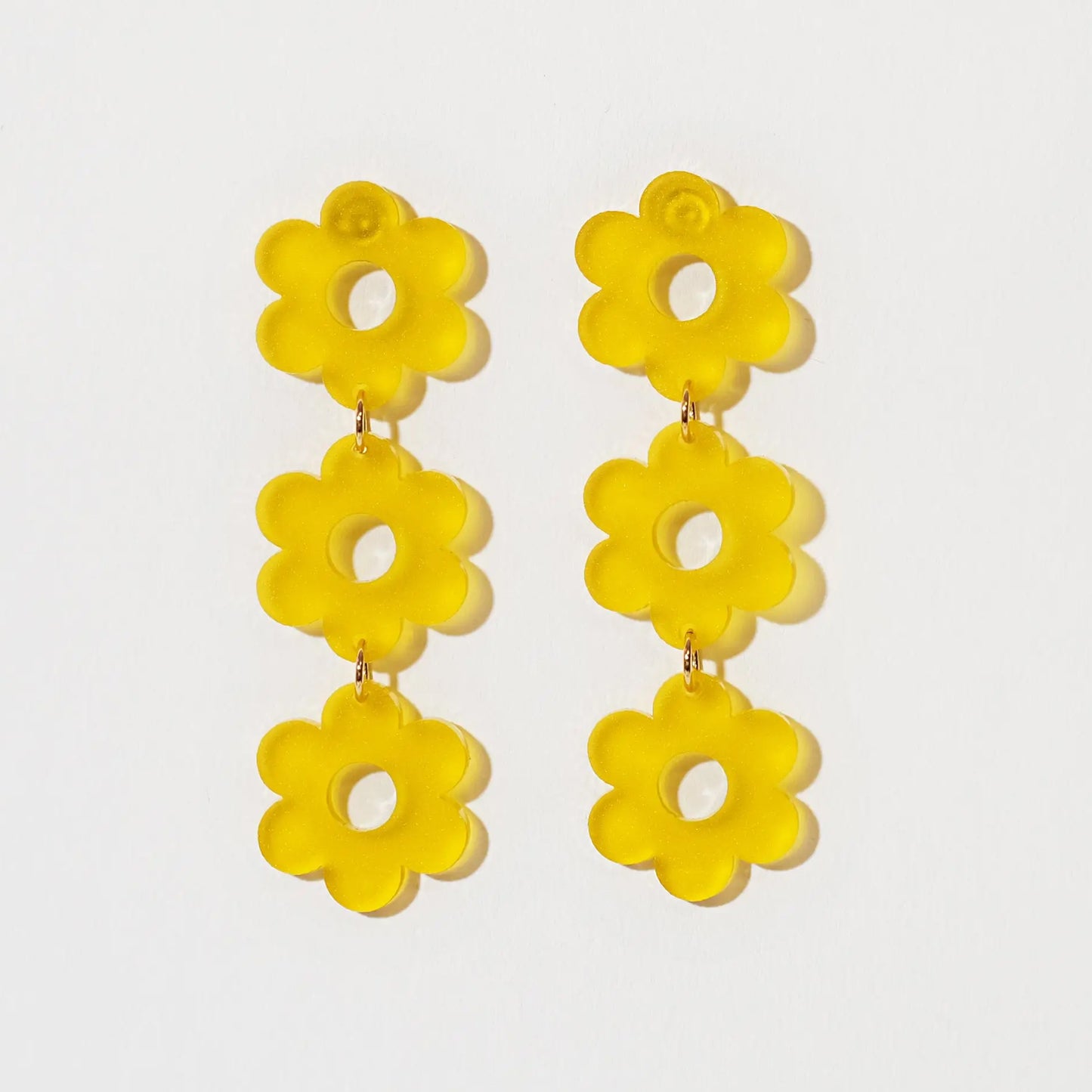 Daisy Chain Earrings - Frosted Amber