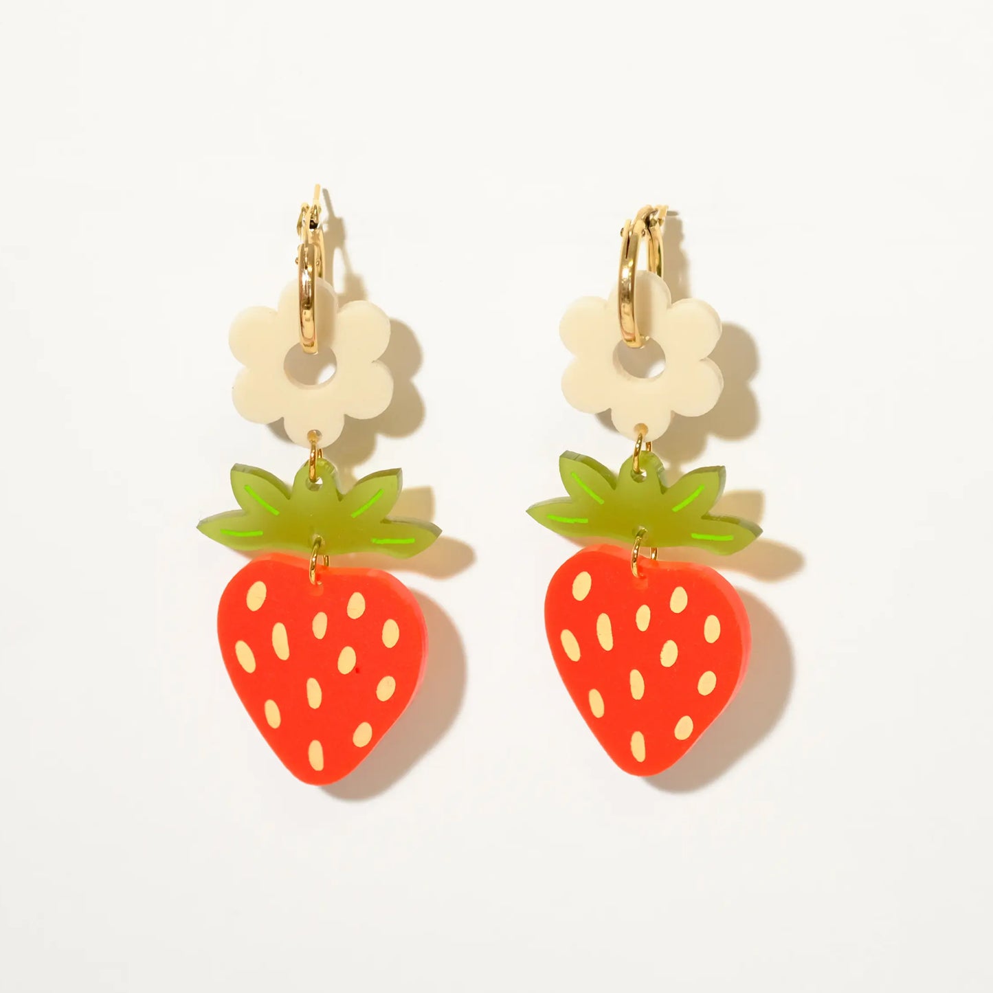 Strawberry Blossom Hoop Earrings