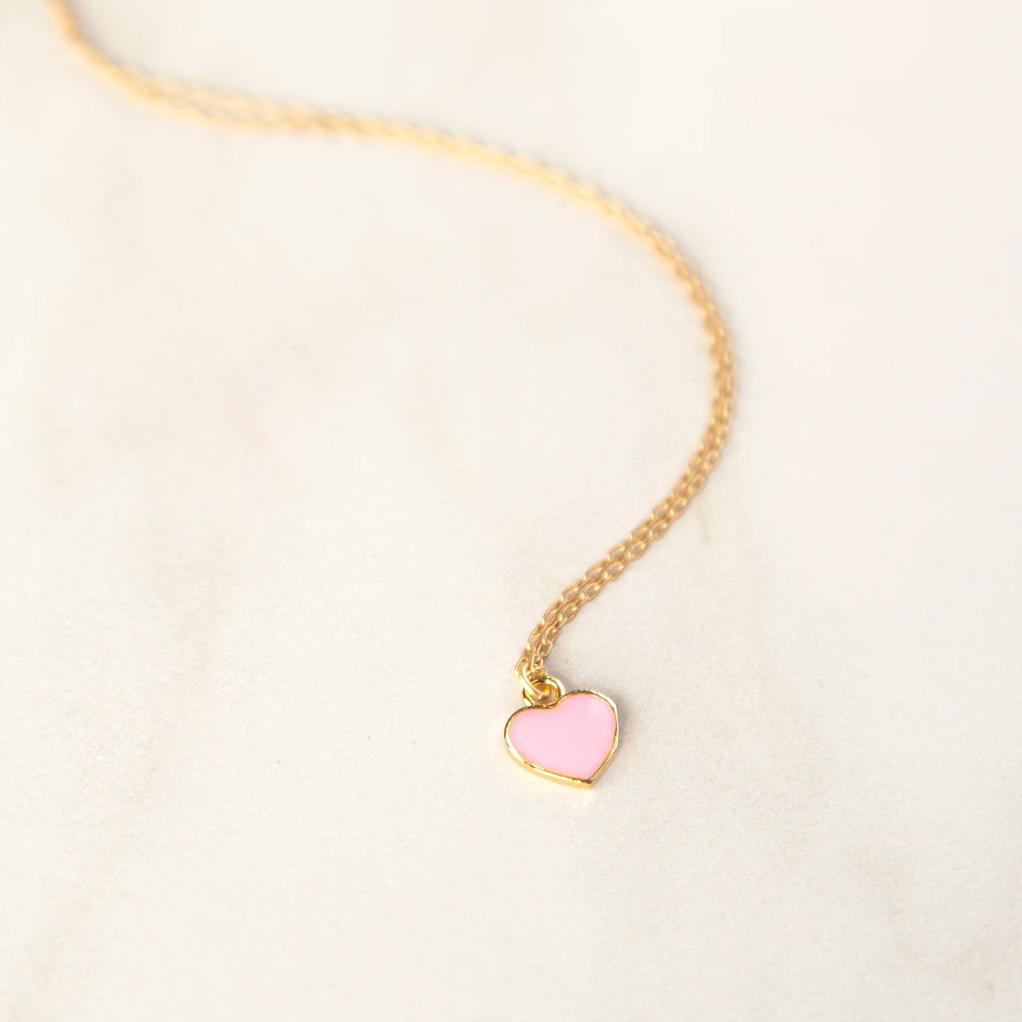 Colorful Heart Necklace in Pink