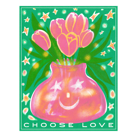 Choose Love Tulips Riso Print