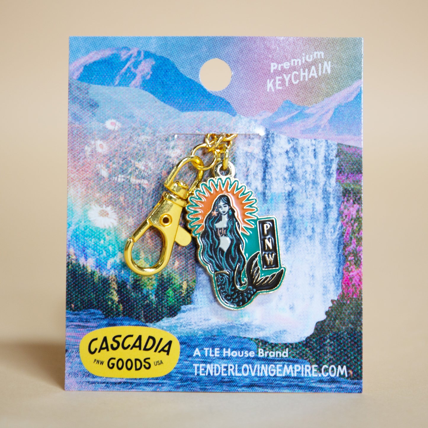PNW Mermaid Enamel Keychain