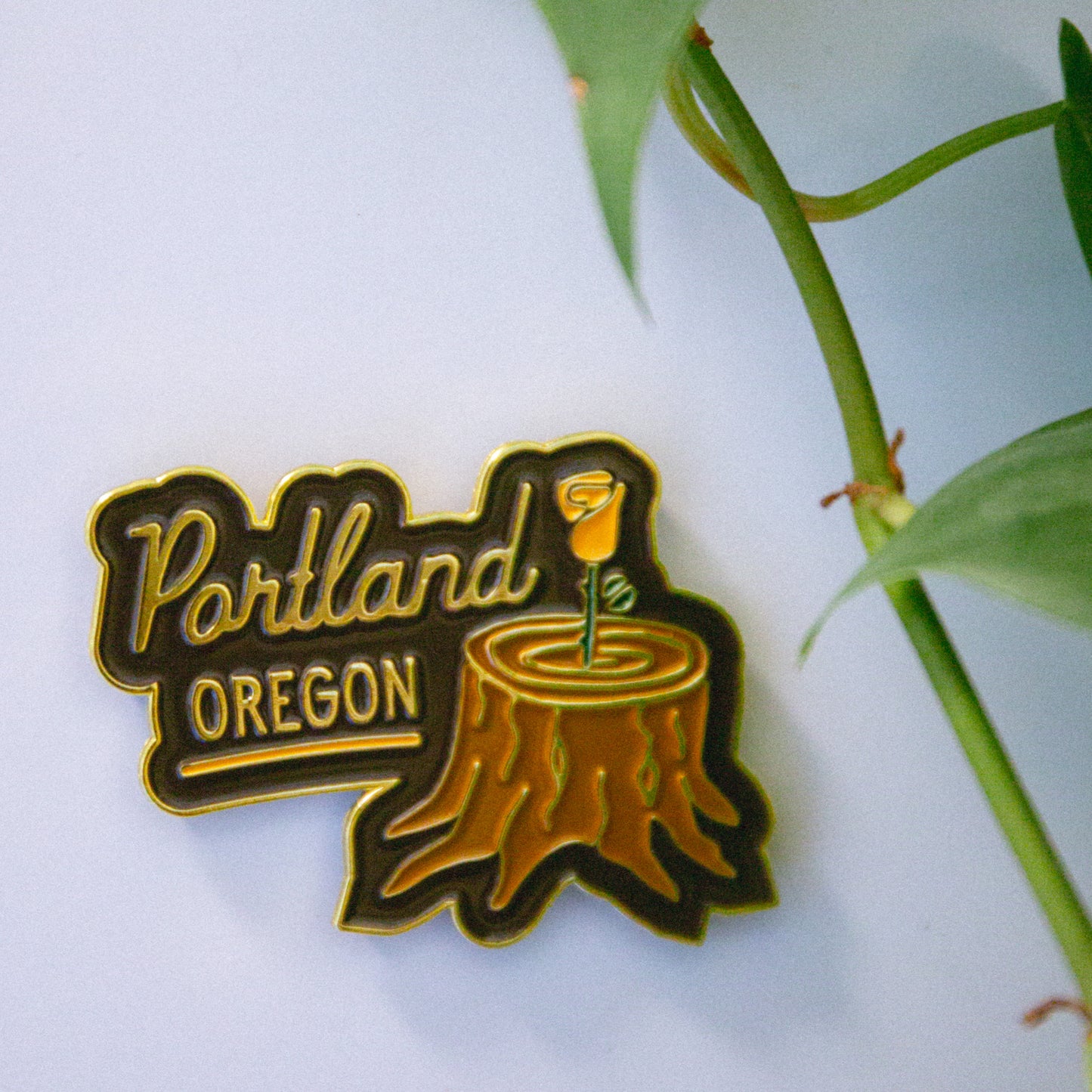 Portland Rose Stump Enamel Magnet