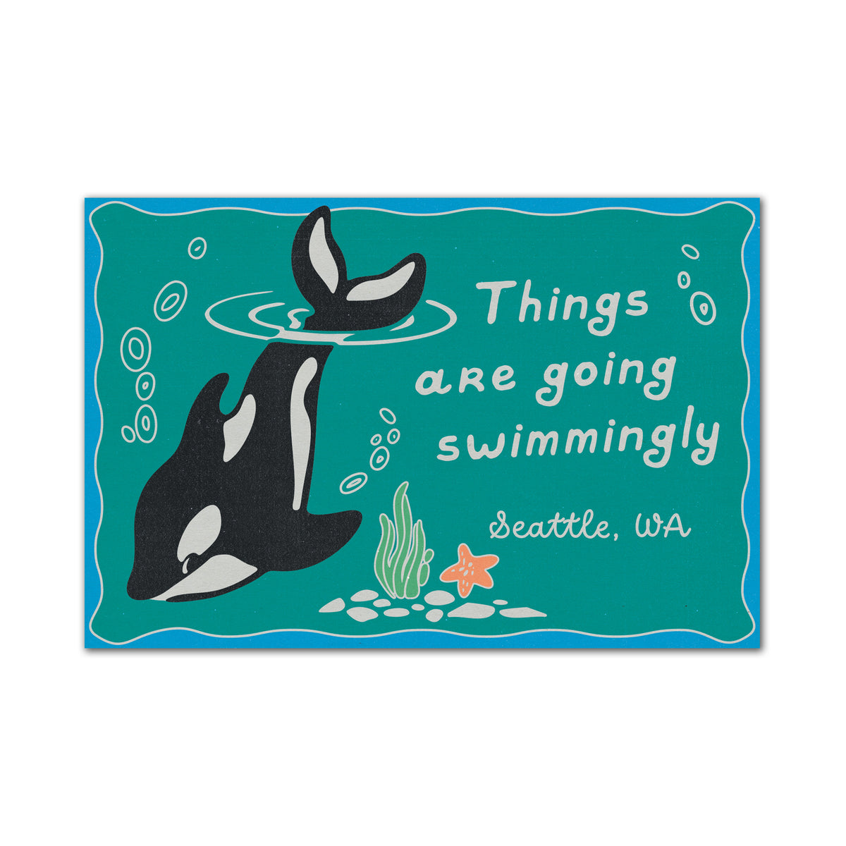 Going Swimmingly Seattle Postcard