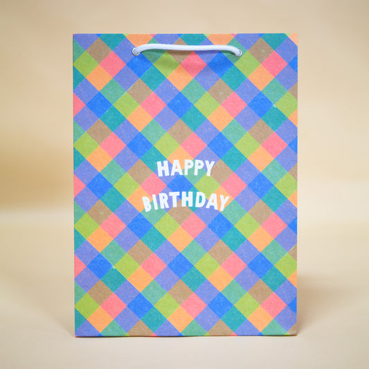 Plaid Birthday Gift Bag