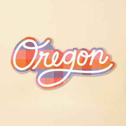 Oregon Plaid Sticker