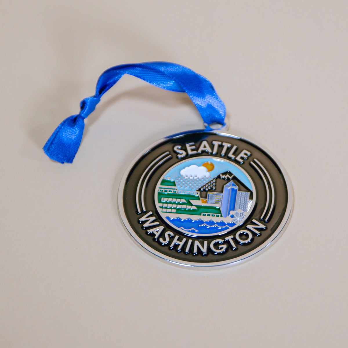 Seattle Ferry Glass Ornament
