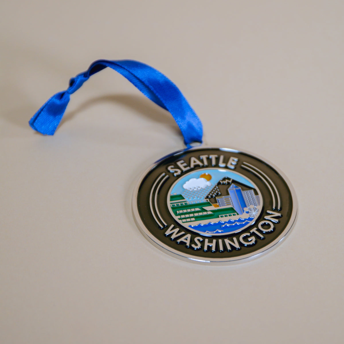 Seattle Ferry Glass Ornament