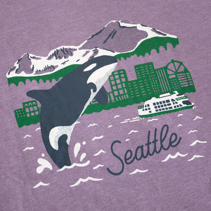 Seattle Orca Skyline Unisex Shirt (Purple)