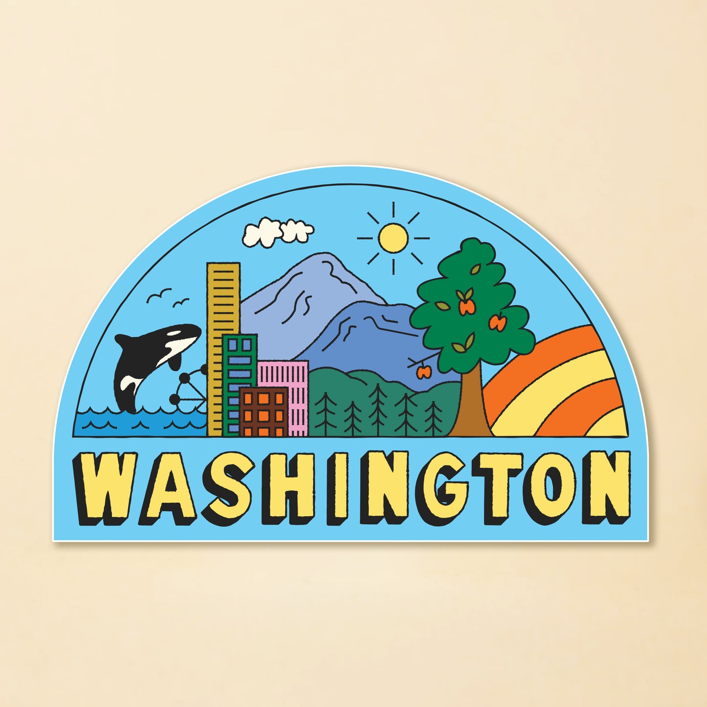 WA State Landscape Sticker