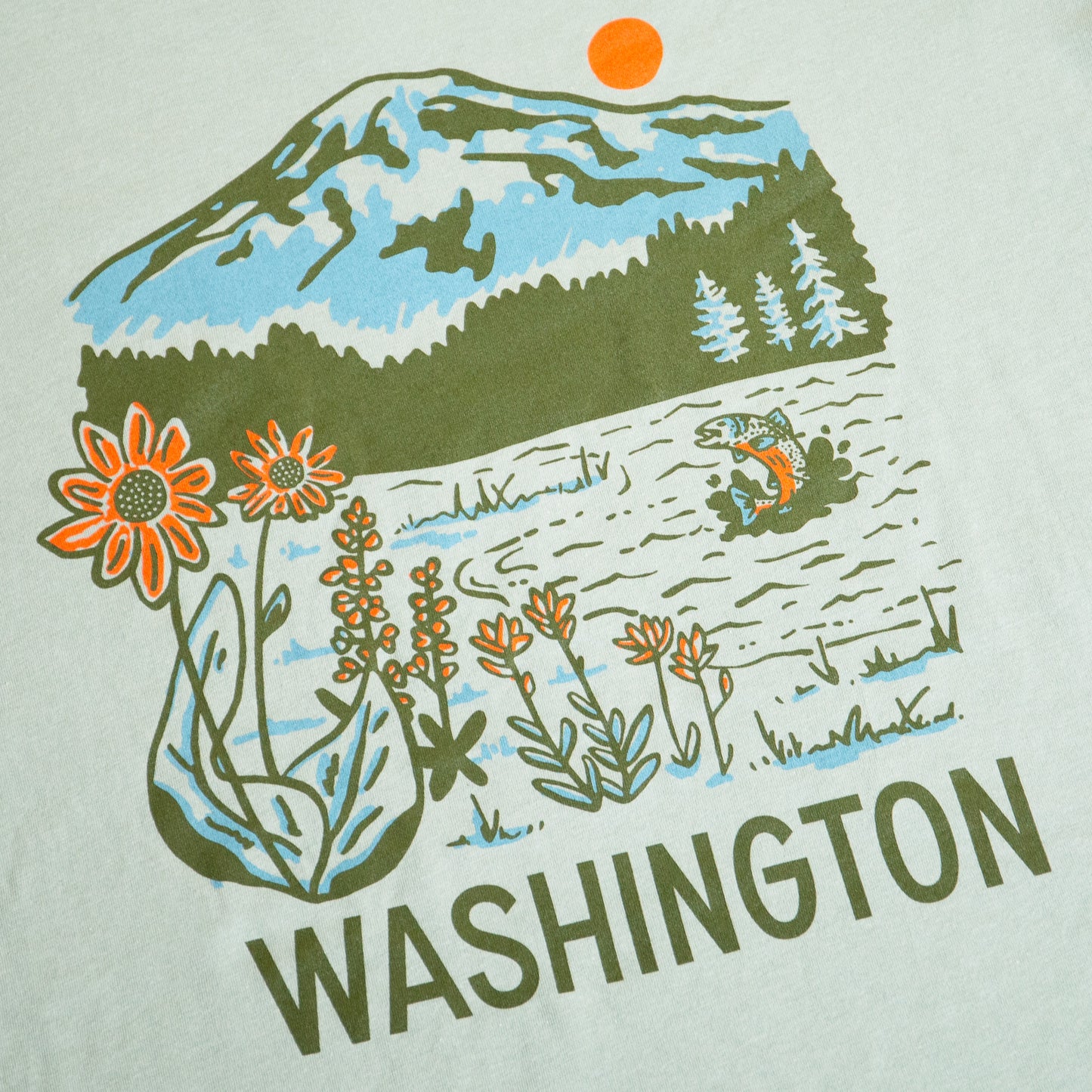 WA Mountain Lake Unisex Shirt (Sage)