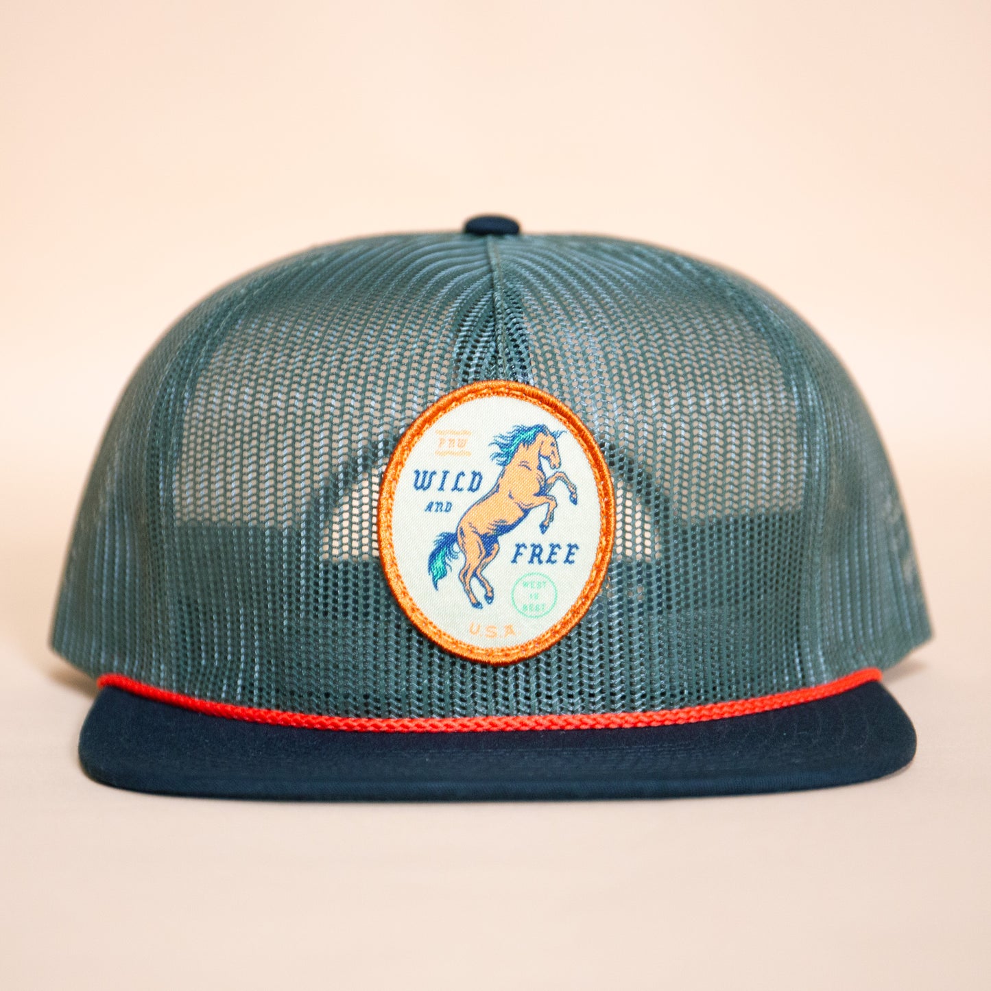 Wild & Free Horse Hat (Loden/Orange)