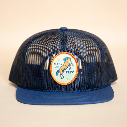 Wild & Free Horse Hat (Navy)