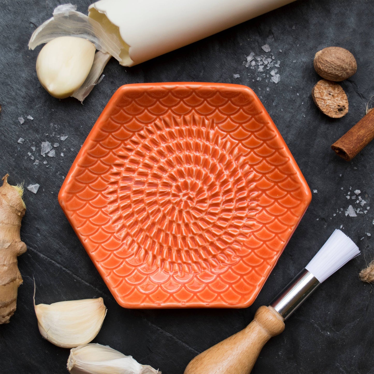 The Grate Plate Set: Ceramic Grater + Peeler + Brush