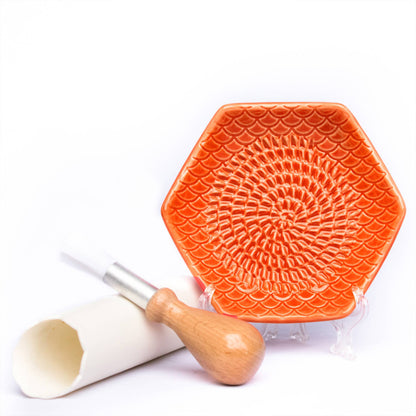The Grate Plate Set: Ceramic Grater + Peeler + Brush