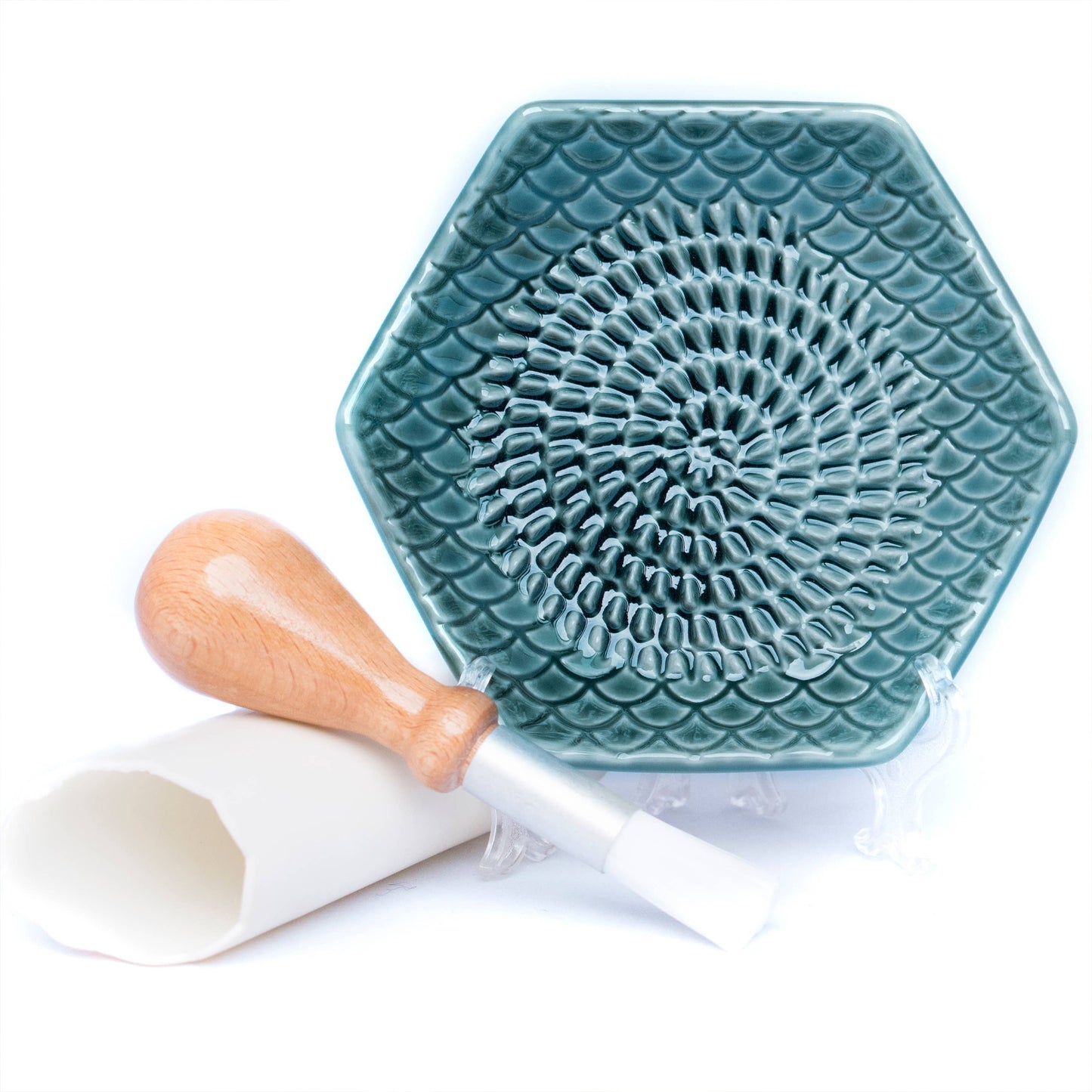 The Grate Plate Set: Ceramic Grater + Peeler + Brush