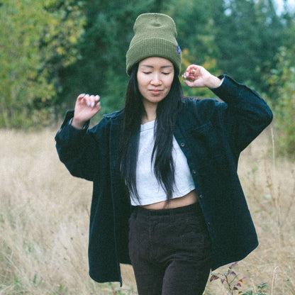 Wavy Pine Beanie (Green)