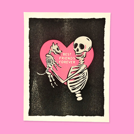 Wildkat Studio: Best Friends Forever Riso Print