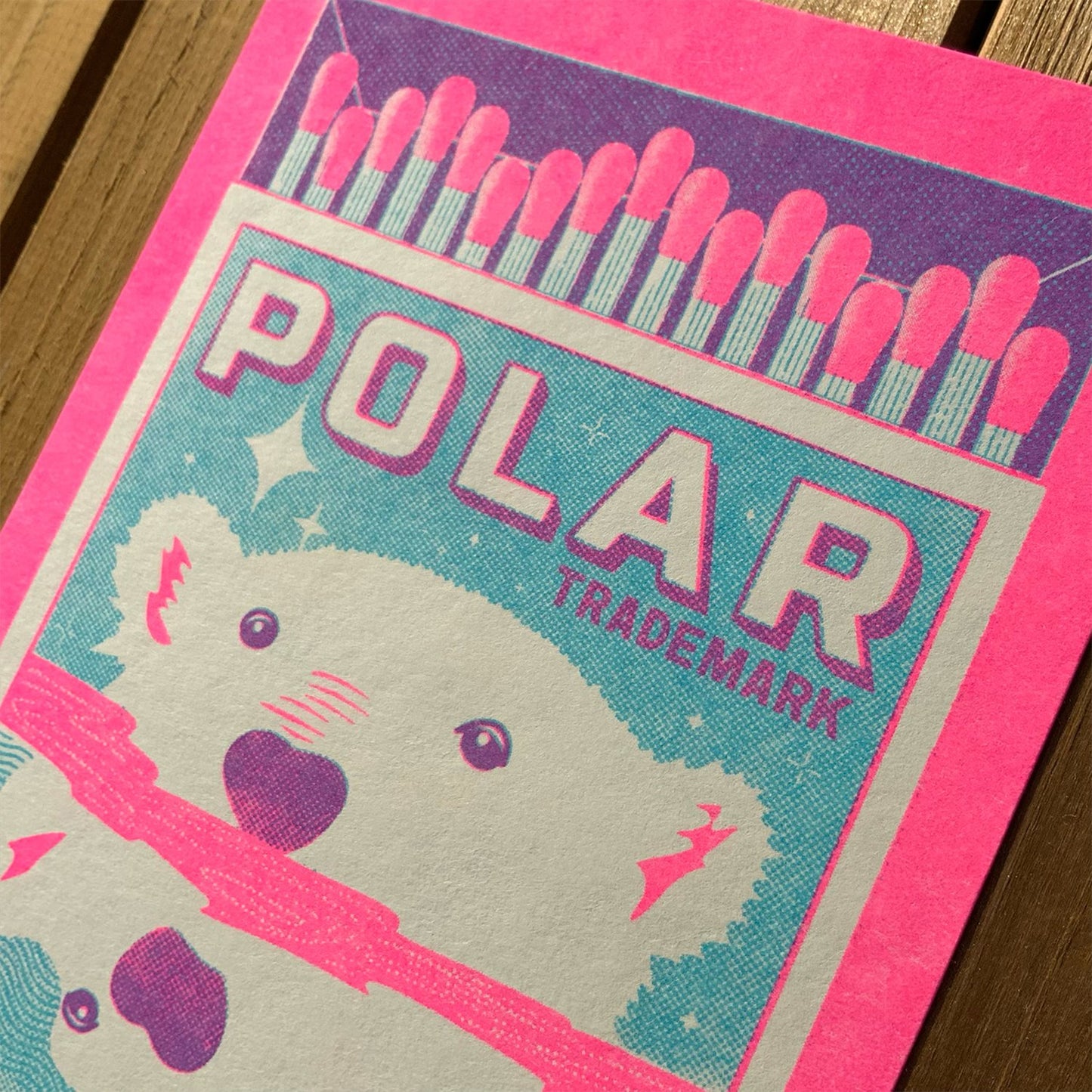 Wildkat Studios: Polar Safety Matches Riso Print