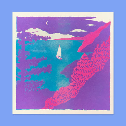 Wildkat Studio: Sailboat Riso Print