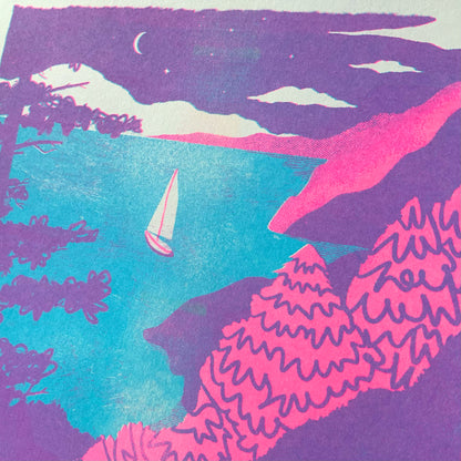 Wildkat Studio: Sailboat Riso Print