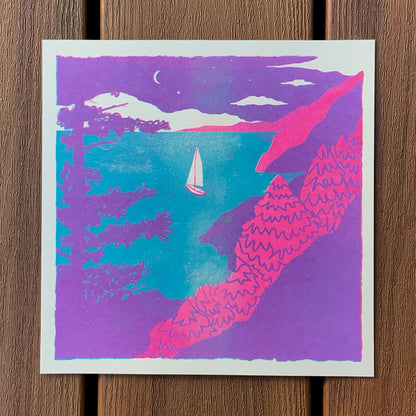 Wildkat Studio: Sailboat Riso Print