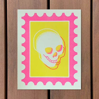 Wildkat Studio: Skull Riso Print