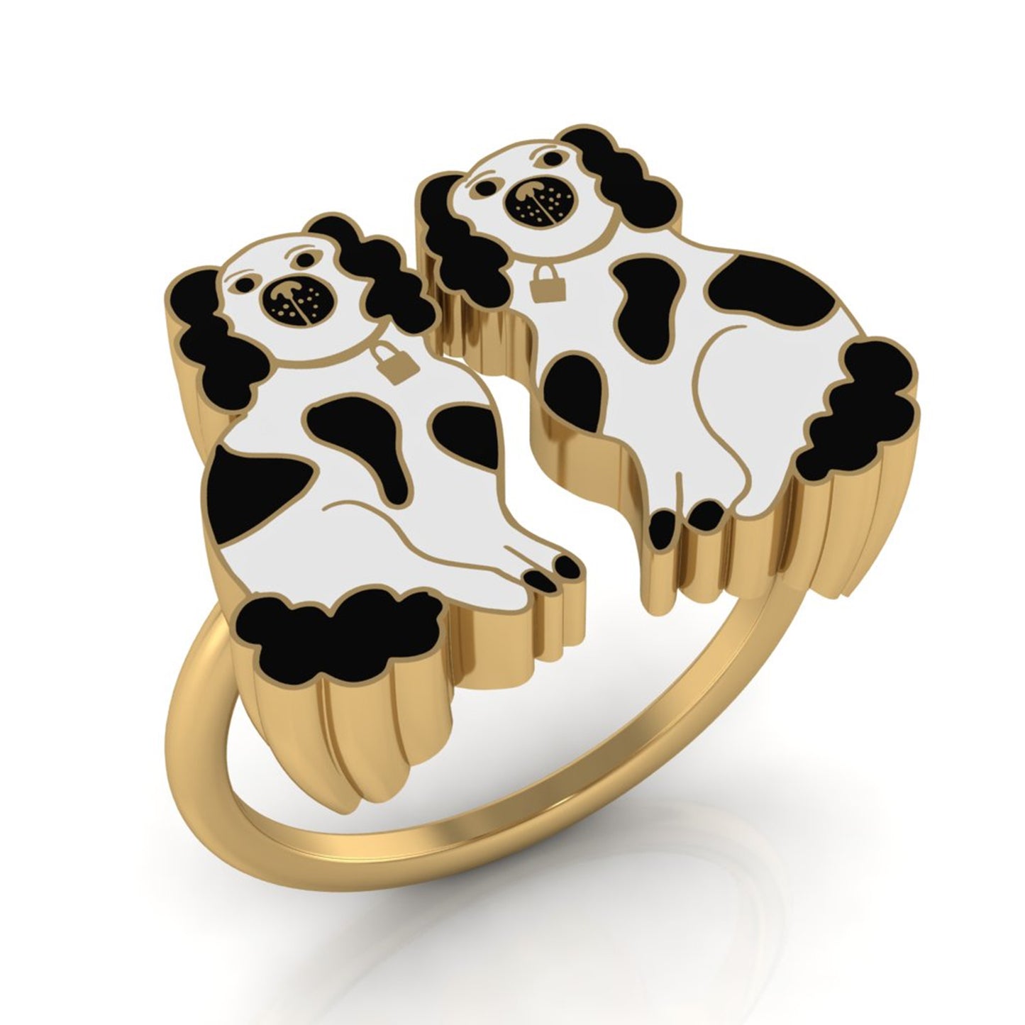 Yellow Owl Adjustable Ring - Staffordshire Dogs