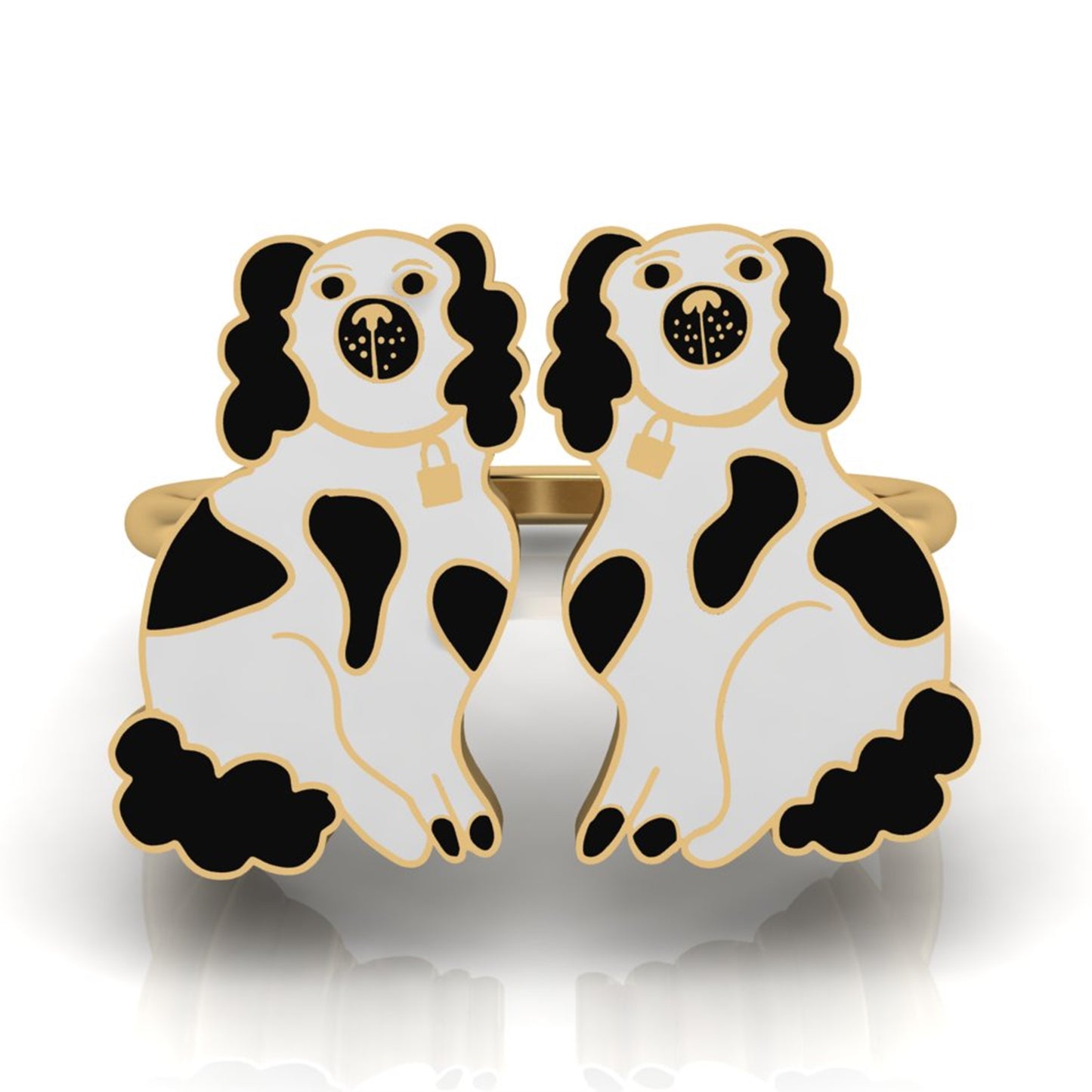 Yellow Owl Adjustable Ring - Staffordshire Dogs